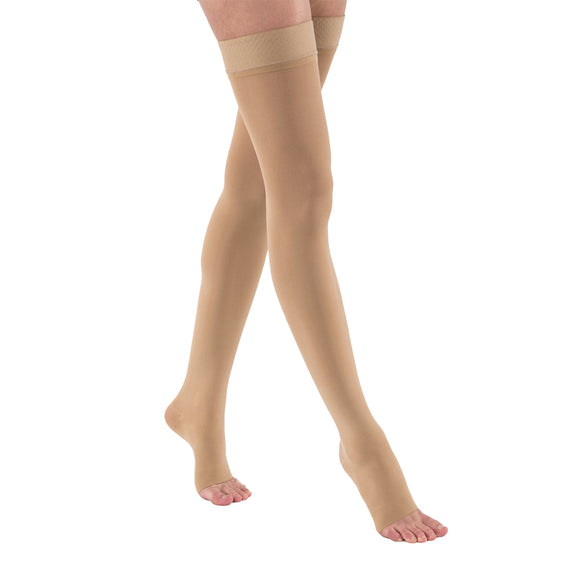 Jobst Opaque 15-20 mmHg Open Toe Dot Band Thigh Women's Compression Stockings