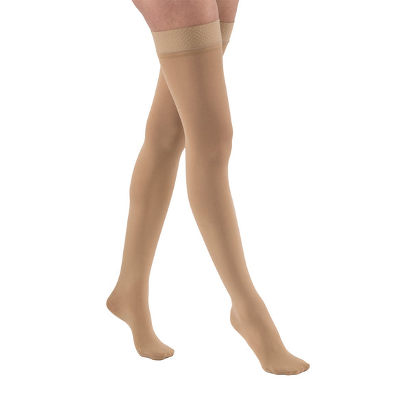JOBST Relief Silicone Compression Thigh High Stockings, 30-40 mmHg Firm Support for Leg Pain Relief