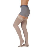 Juzo Basic 4412AGFFSB14 Beige Thigh High Silicone Top Band Full Foot  Compression Stocking 30-40 mmhg