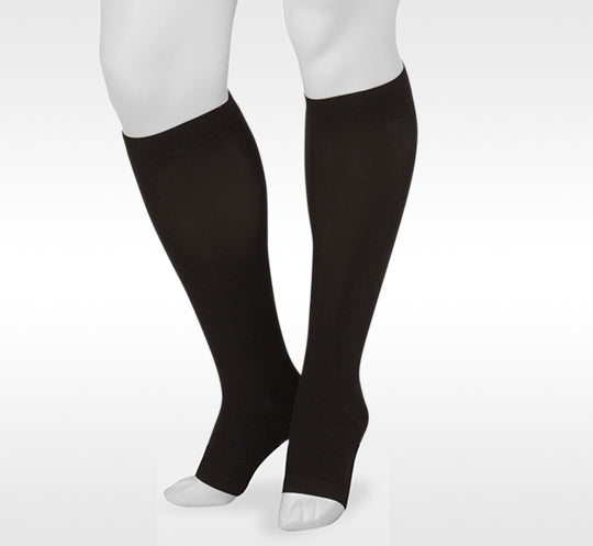 Juzo Basic 4412AD10 Black Knee High Open Toe Compression Socks  30-40 mmhg
