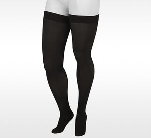 Juzo Basic 4412AGFFSB10 Black Thigh High Women's Compression Stockings Black 30-40 mmhg