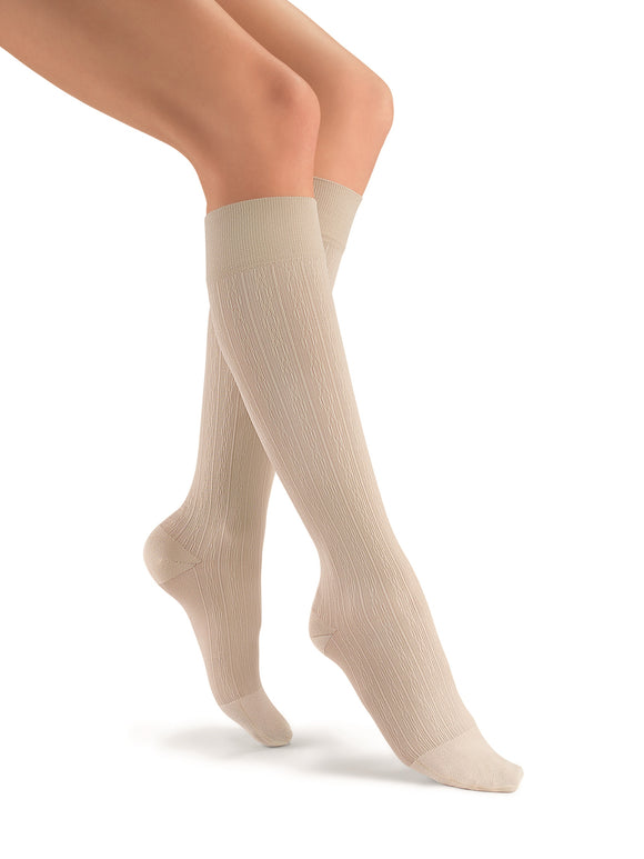 Jobst Sosoft 20-30 mmHg Closed Toe Brocade Pattern Knee High Compression Socks