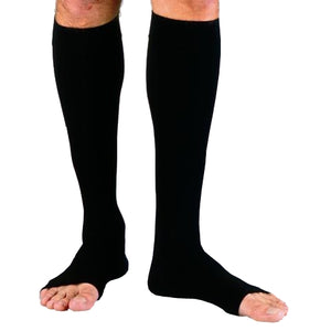 Jobst for Men 20-30 mmHg Black Open Toe Knee High Compression Socks